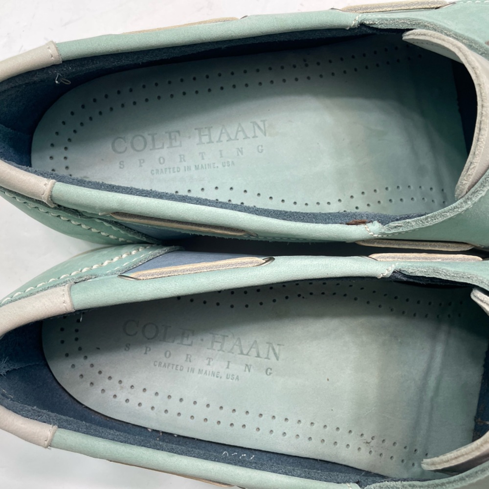 Vintage 90s Cole Haan Made USA Maine Suede Leather Tricolor Boat Deck Shoes 11.5 - Picture 5 of 15